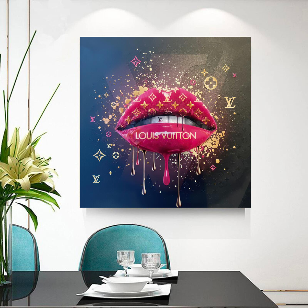 Pink Lips Graffiti Canvas Wall Art