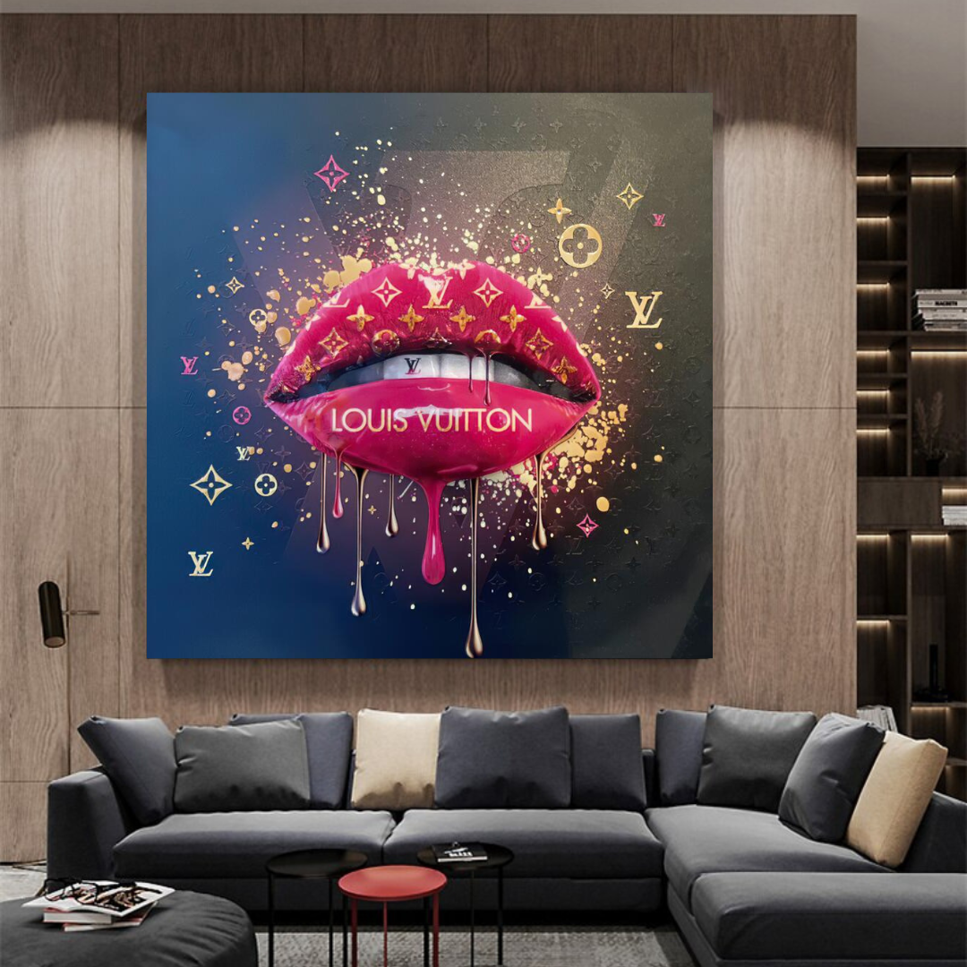 Pink Lips Graffiti Canvas Wall Art