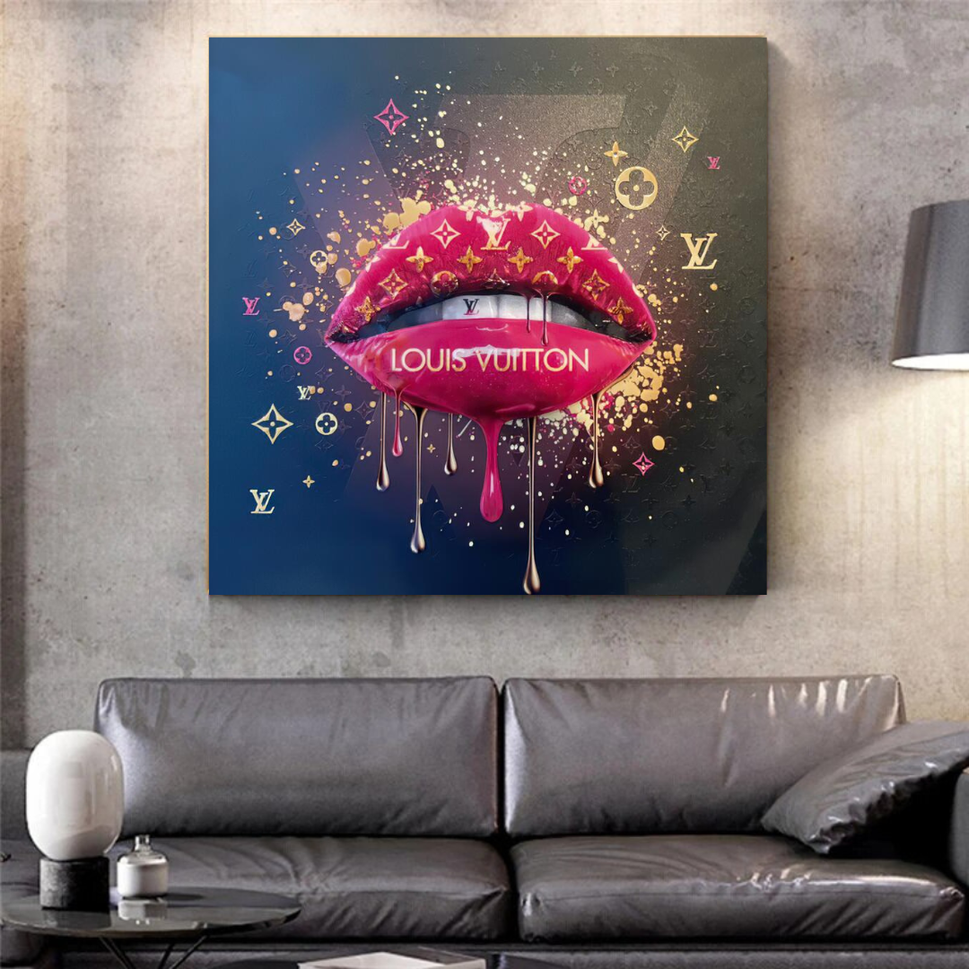 Pink Lips Graffiti Canvas Wall Art