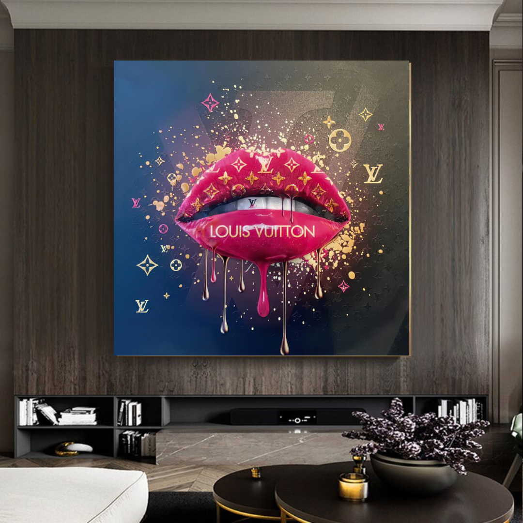 Pink Lips Graffiti Canvas Wall Art