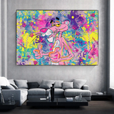 Décoration murale sur toile Panthère Rose – Décoration vibrante et créative