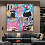 Pink Panther Shopping Canvas Wall Art
