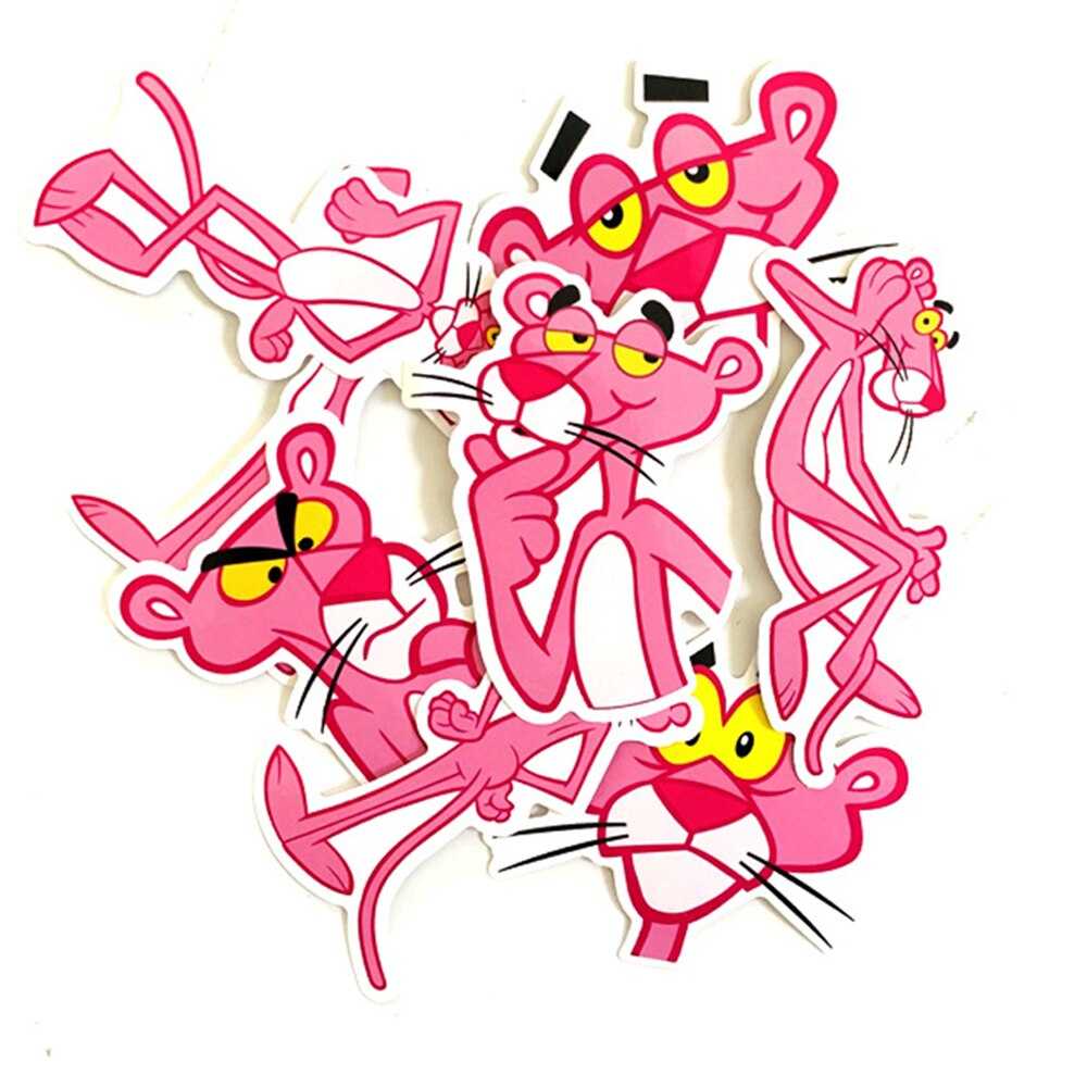 Pink Panther 10 Stickers Pack | Famous Bundle Stickers | Waterproof Bundle Stickers