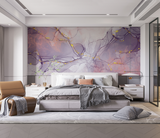 Design Pierre Violet Rose - Peintures Murales en Papier Peint en Marbre