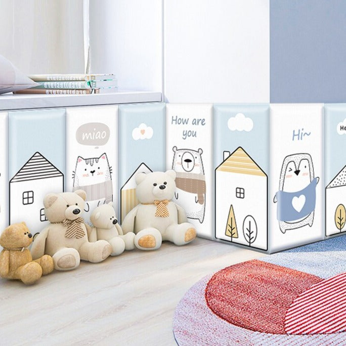 Cuscini di sicurezza imbottiti da parete per bambini Polar Bear Cubbies