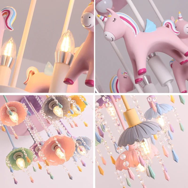 Pony Merry Go Round Pink Ceiling Light