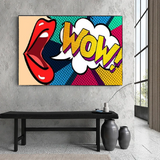 Pop Art Comic WOW Pink Lips Toile Wall Art