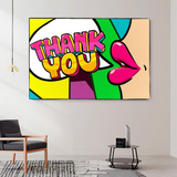 Pop Art Comic WOW Pink Lips Toile Wall Art