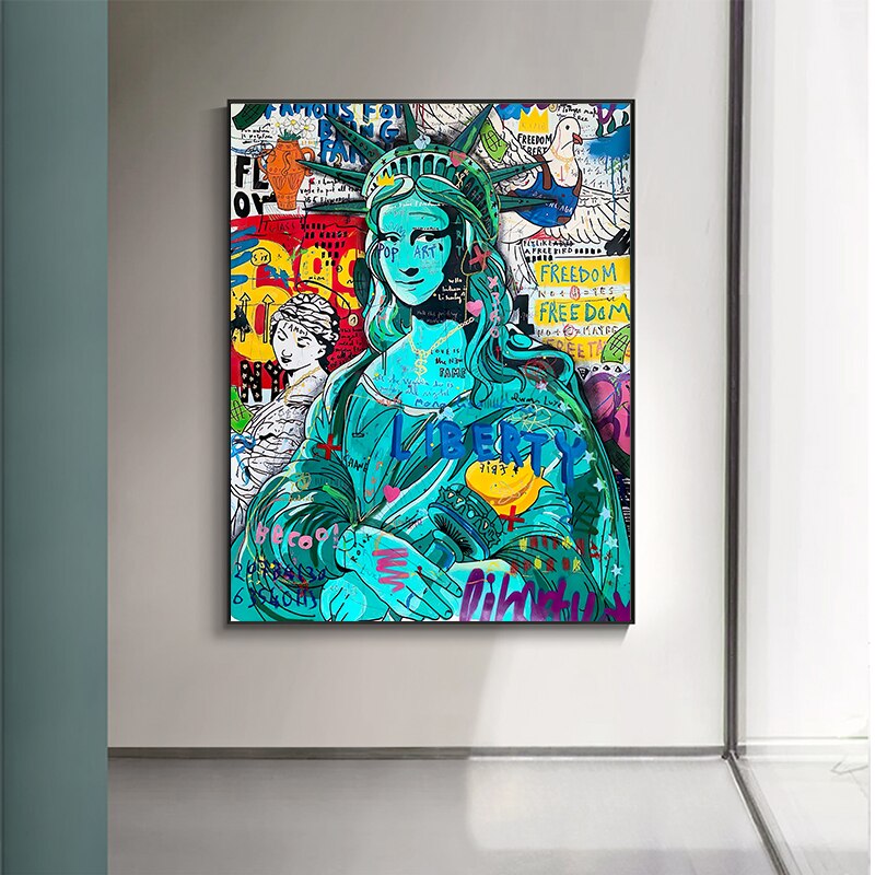 Pop Graffiti Art Statue Of Liberty Canvas Wall Art