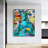 Pop Graffiti Art Statue Of Liberty Canvas Wall Art