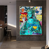 Pop Graffiti Art Statue Of Liberty Canvas Wall Art