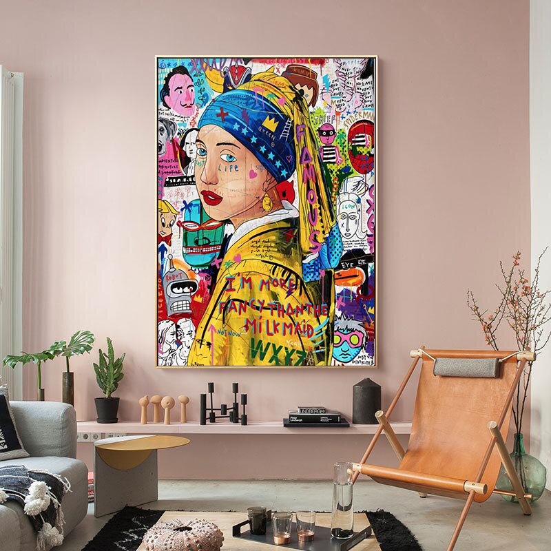 Pop Poster Girl With The Pearl Toile Wall Art 