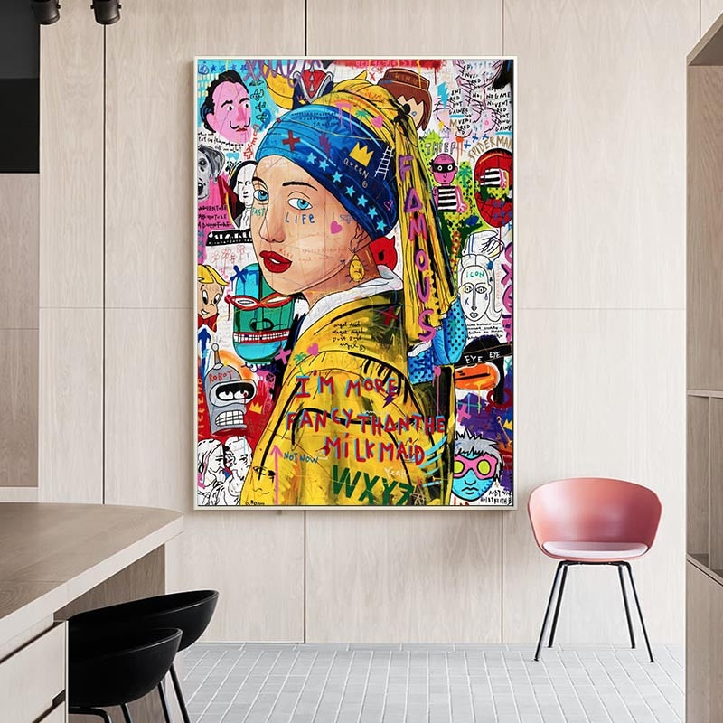 Pop Poster Girl With The Pearl Toile Wall Art 