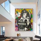 Pulp Fiction Personnage Graffiti Toile Affiche - Mia Wallace