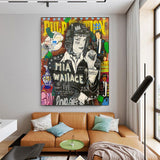 Pulp Fiction Character Graffiti Canvas Poster - Mia Wallace