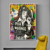 Pulp Fiction Personnage Graffiti Toile Affiche - Mia Wallace