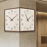 Punch-free Solid Wood Corner Double-Sided Wall Clock