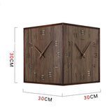 Horloge murale double face en bois massif sans poinçon