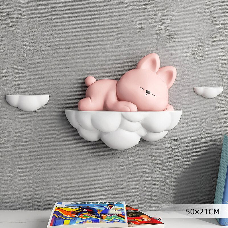 Rabbit on Clouds Three-dimensional Wall Decor for Kids Room