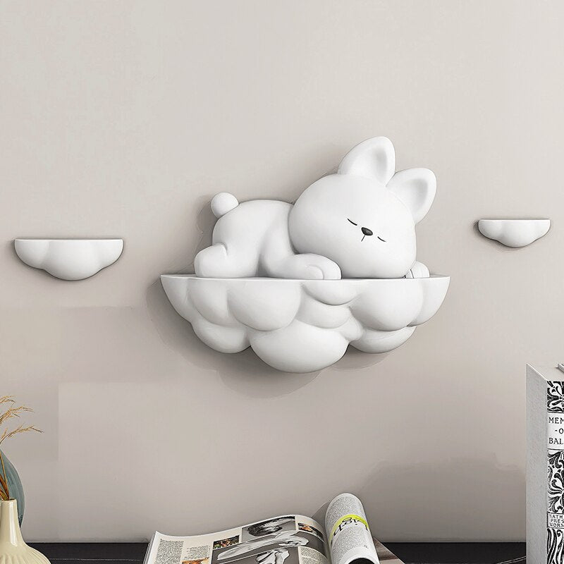 Rabbit on Clouds Three-dimensional Wall Decor for Kids Room