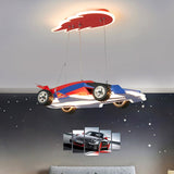 Suspension Voiture de Course - Luminaire Art Déco pour Chambre d'Enfant