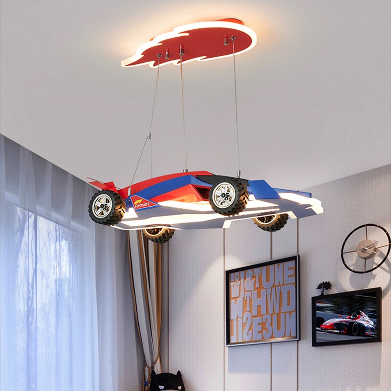 Racing Car Hanging Light - Art Deco Lighting for Kids Room