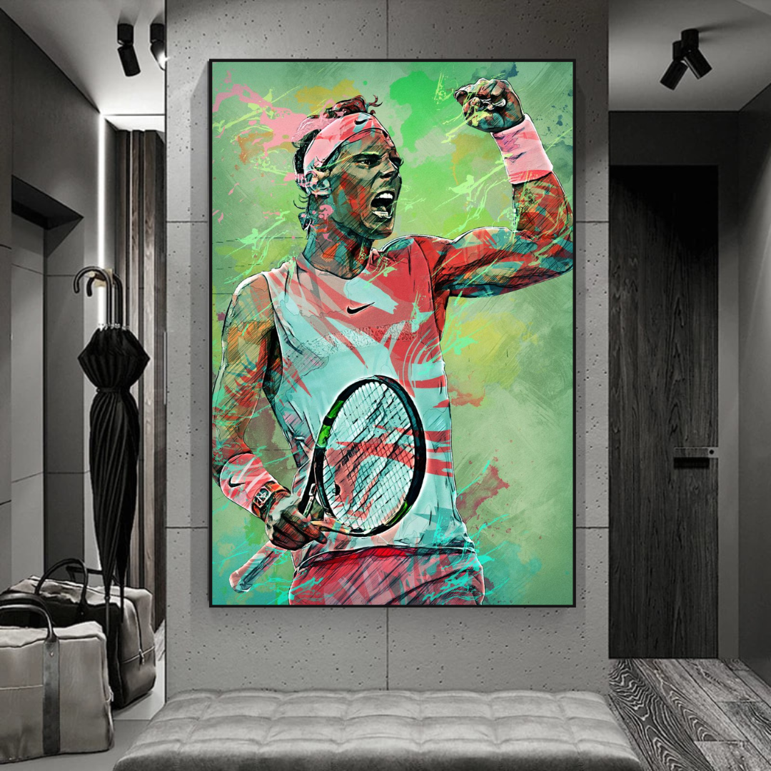 Rafael Nadal Leyenda del Tenis Arte de Pared en Lienzo Deportivo