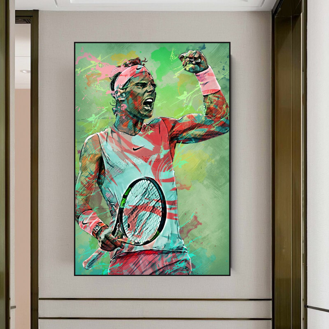 Rafael Nadal Leyenda del Tenis Arte de Pared en Lienzo Deportivo