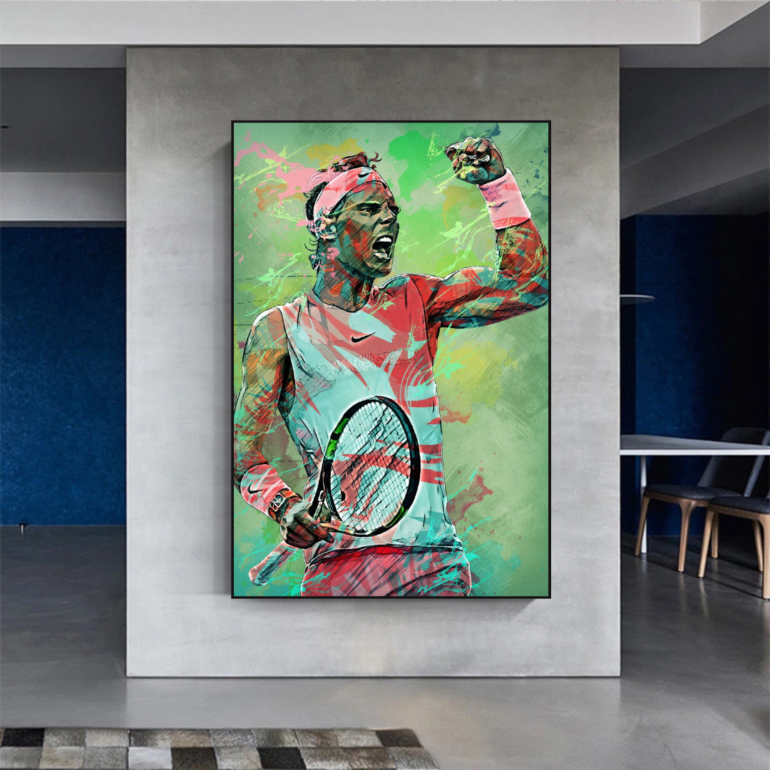 Rafael Nadal Leyenda del Tenis Arte de Pared en Lienzo Deportivo