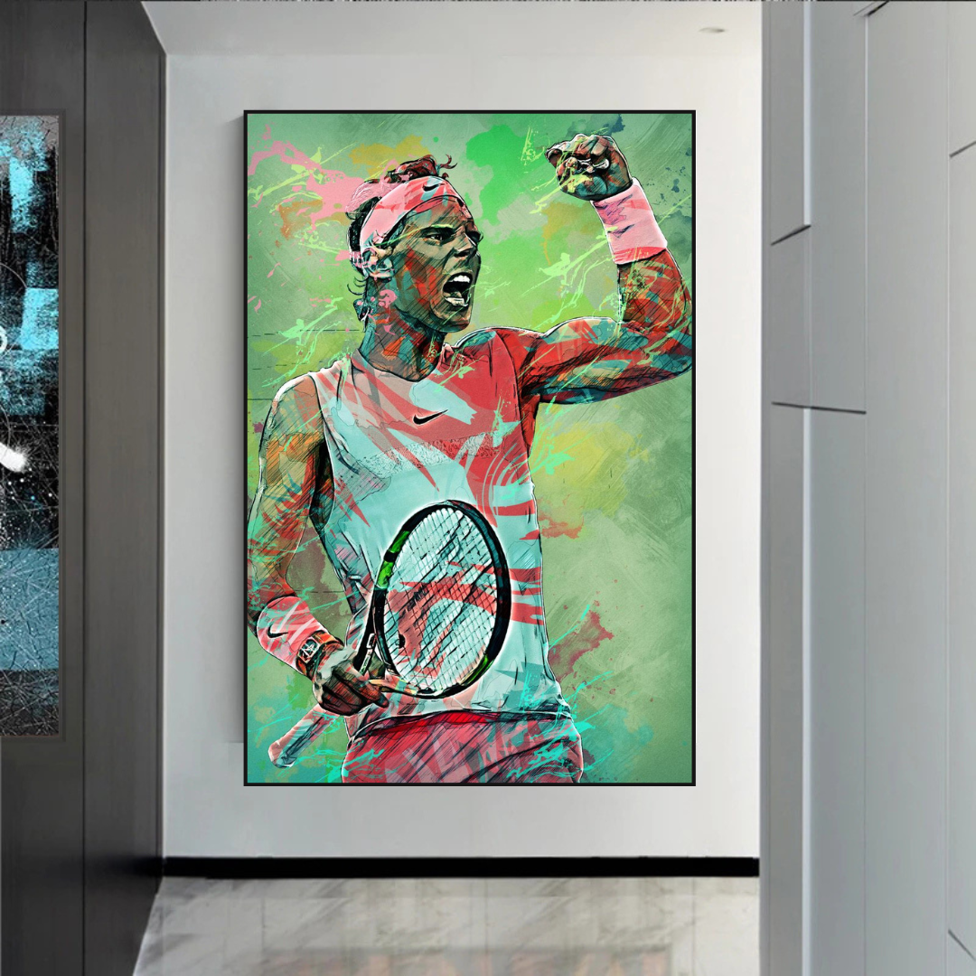 Rafael Nadal Leyenda del Tenis Arte de Pared en Lienzo Deportivo