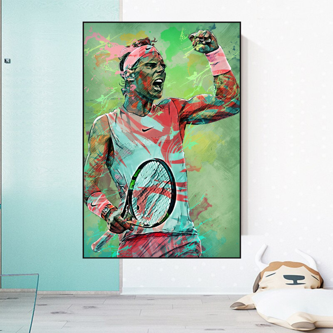 Rafael Nadal Leyenda del Tenis Arte de Pared en Lienzo Deportivo