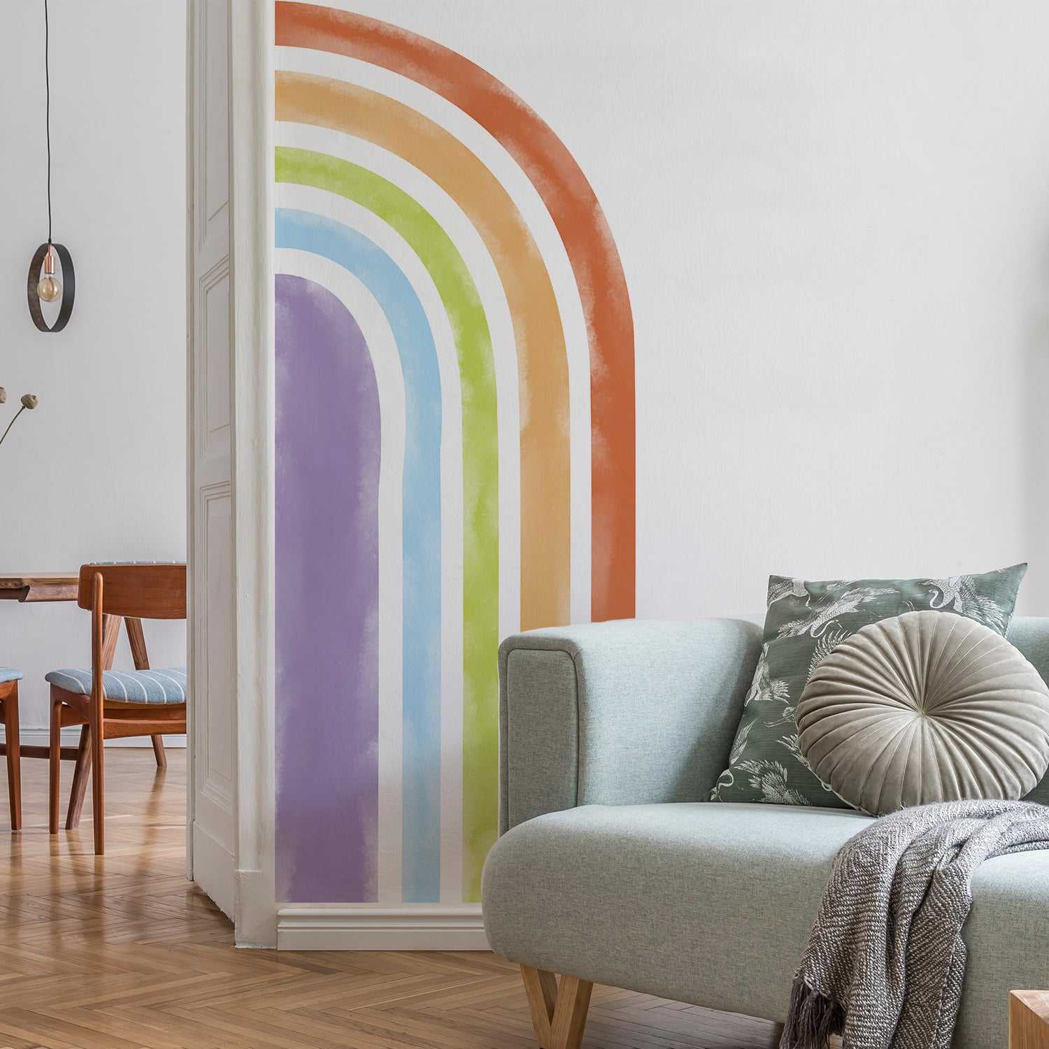 Corner Rainbow Wall Decal for Kids Room | Kids Room Wall Decal
