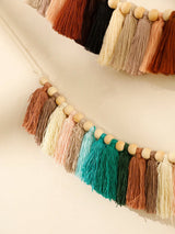 Rainbow Macrame Tassels in a Row