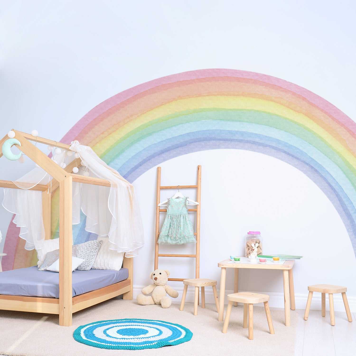 Rainbow Wall Decal for Kids Room Wall Decor | Kids Nursery Wall Decals