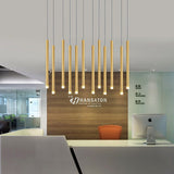 Rectangle LED Restaurant Chandelier - Modern Golden Hanging Lamp