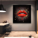 Red Lips Canvas Wall Art