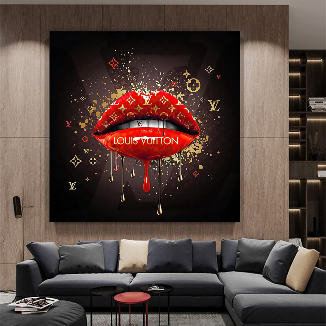 Rote Lippen Leinwand-Wandkunst