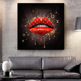 Red Lips Canvas Wall Art