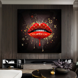 Red Lips Canvas Wall Art