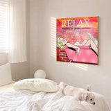 Relax Woman Bathing Print Poster on Canvas - Home Decor Wall Art