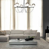 Retro Misty Gray Glass Ball LED Chandelier