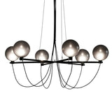 Retro Misty Gray Glass Ball LED Chandelier