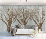 Retro Nostalgia Abstract Design - Trees Wallpaper Murals