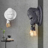 Retro Wandlampe aus Kunstharz mit Gorilla-Motiv