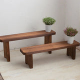 Retro Solid Oak Wood Shoe Long Bench