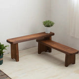 Retro Solid Oak Wood Shoe Long Bench