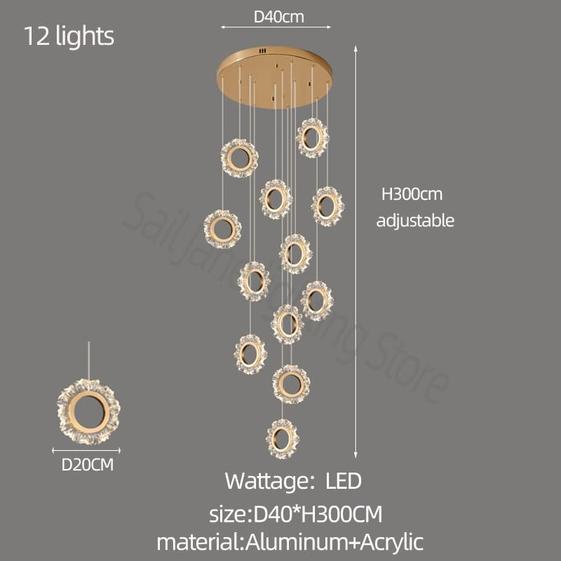 Rings LED-Licht-Treppenleuchter – Stilen Sie Ihre Treppe