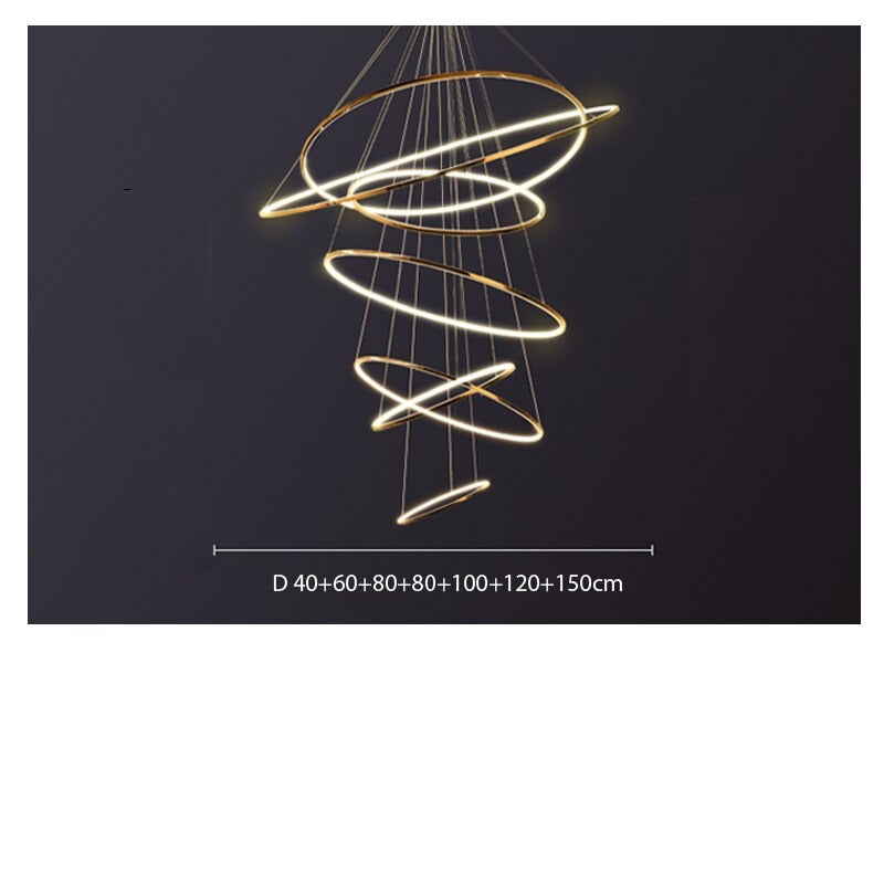 Rings Staircase Chandelier: Unparalleled Elegance