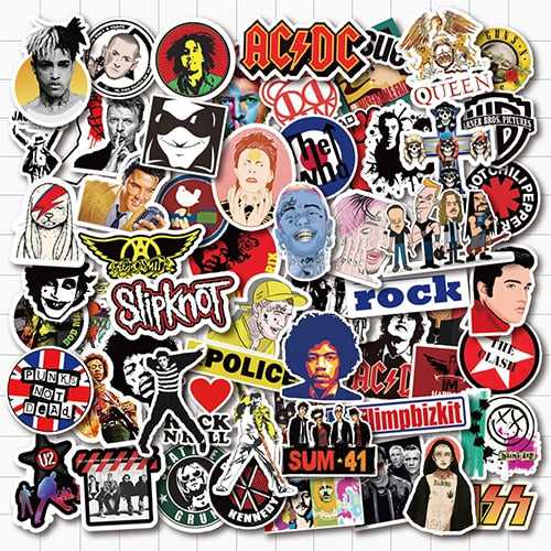 Rock Band Stars Stickers Pack | Famous Bundle Stickers | Waterproof Bundle Stickers