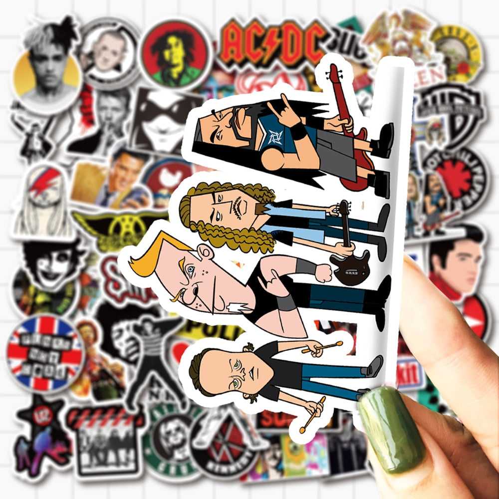 Rock Band Stars Stickers Pack | Famous Bundle Stickers | Waterproof Bundle Stickers